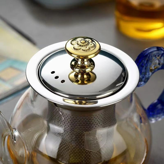 Glass Tea Pot with Stainless Steel Infuser