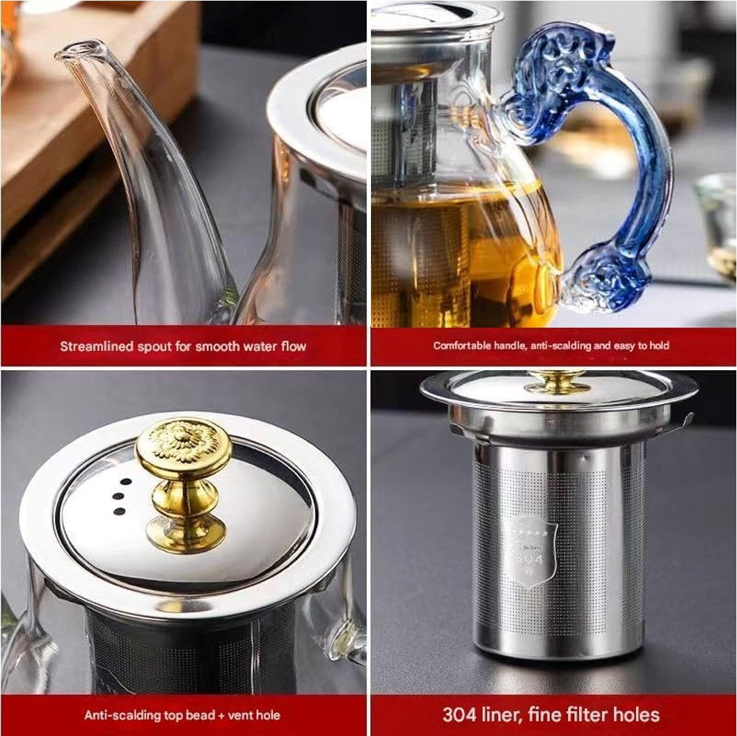 Glass Tea Pot with Stainless Steel Infuser